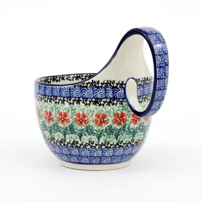 Czerpak ceramiczny 845 0,4l <br> 1916X Czerwone kwiatuszki